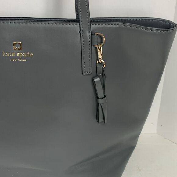 Kate Spade Sawyer Street smooth gray leather maxi tote NWOT - Picture 3 of 9